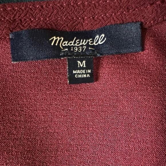 Madewell Sleeveless Burgundy Blouse Keyhole Back C1‎ - Picture 5 of 5